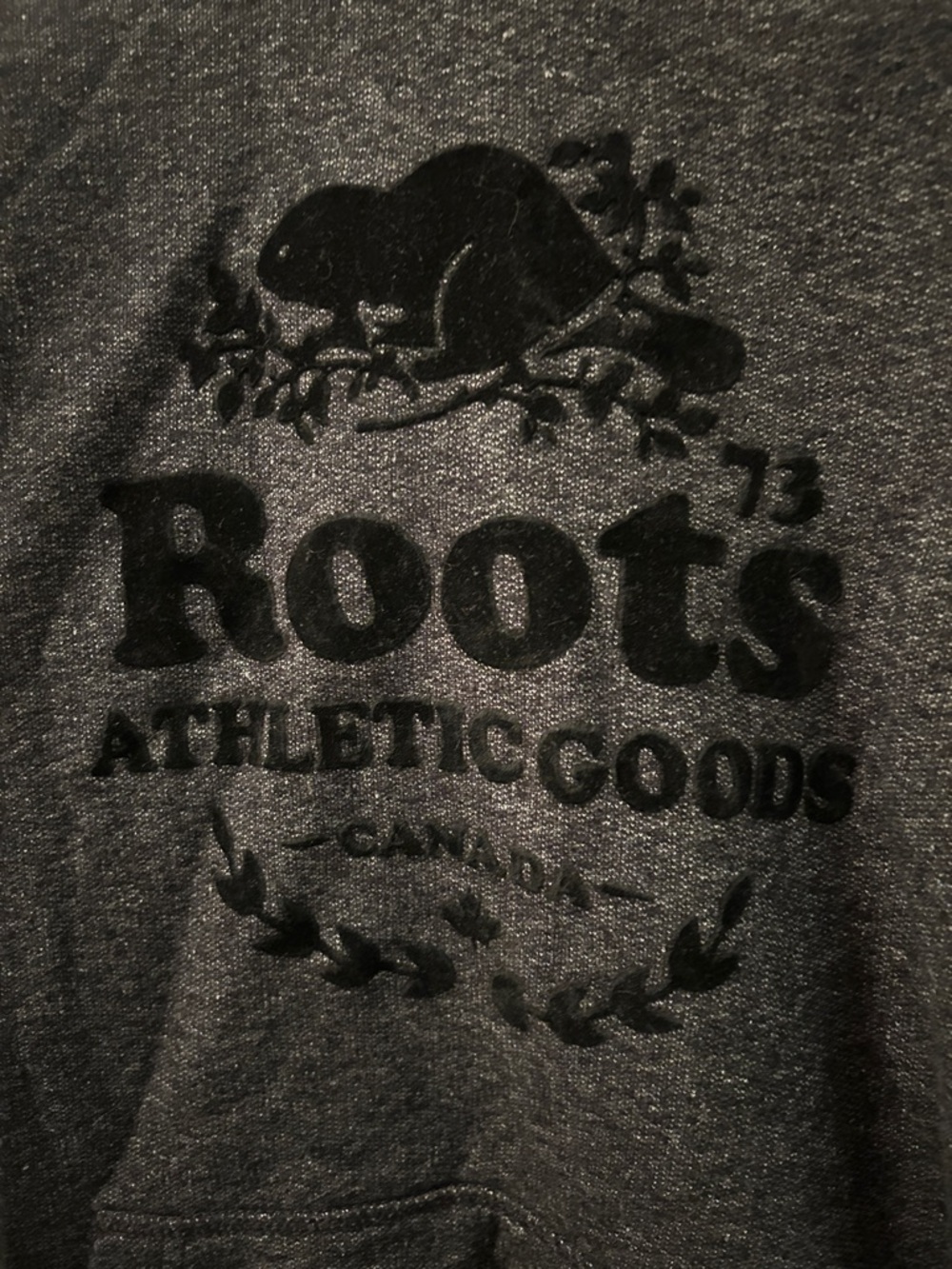 Roots Men's Charcoal Gray & Black Pullover Hoodie